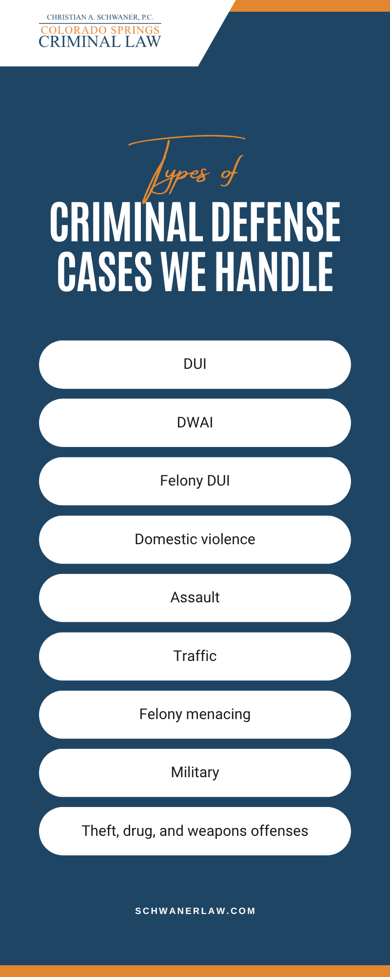 Criminal Defense Cases We Handle Infographic